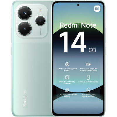 Смартфон Xiaomi Redmi Note 14 5G 8/256GB Coral Green