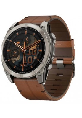 Смарт-годинник Garmin Fenix 8 51 мм AMOLED Сапфір Графіт/Карбоновий DLC Титан з шкіряним ремінцем QuickFit 26 мм (010-02905-40)