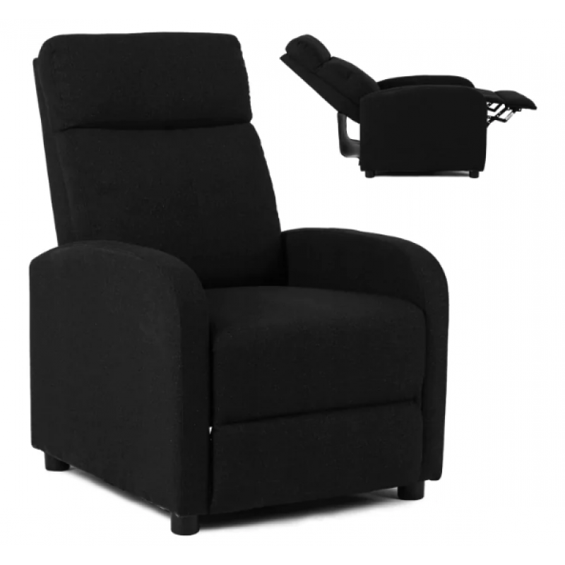 Розкладне крісло для відпочинку з підставкою для ніг Mebel Elit DANNY (чорний)