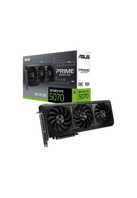 Відеокарта GeForce RTX 5070, ASUS, PRIME OC, 12Gb GDDR7, 192-bit, HDMI/3xDP, 2587/28000 MHz, 16-pin (PRIME-RTX5070-O12G)
