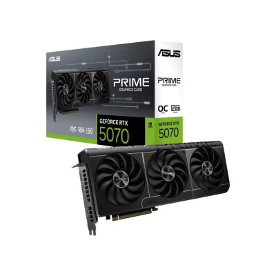 Відеокарта GeForce RTX 5070, ASUS, PRIME OC, 12Gb GDDR7, 192-bit, HDMI/3xDP, 2587/28000 MHz, 16-pin (PRIME-RTX5070-O12G)