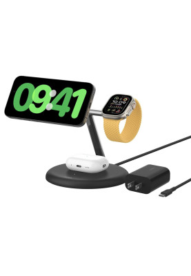 Док-станція Belkin BoostCharge Pro 3-in-1 Magnetic Stand Qi2 Black (WIZ023ttBK)