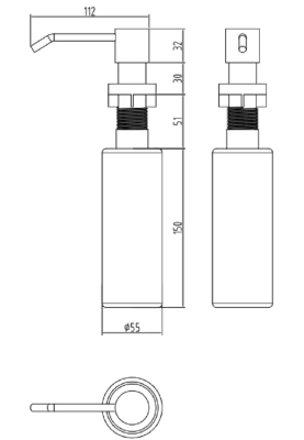 Чорний дозатор для мила на мийку Nett DB-300