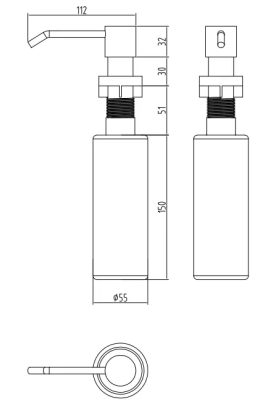 Бронзовий дозатор для миючих Nett DBr-300