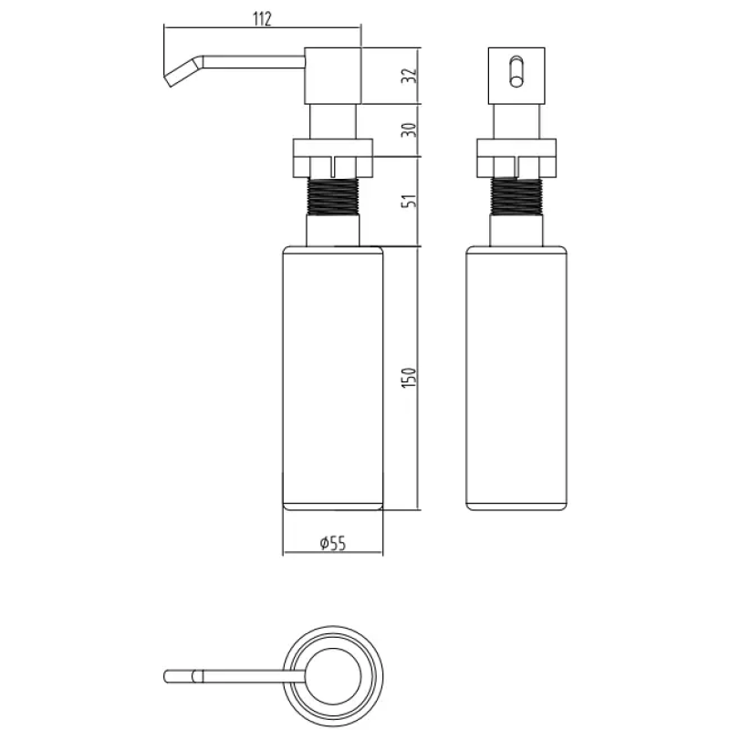 Бронзовий дозатор для миючих Nett DBr-300