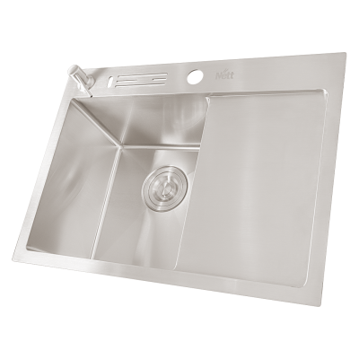 Накладна кухонна мийка з правим крилом Nett NS-6045(R)