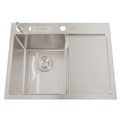 Накладна кухонна мийка з правим крилом Nett NS-6045(R)