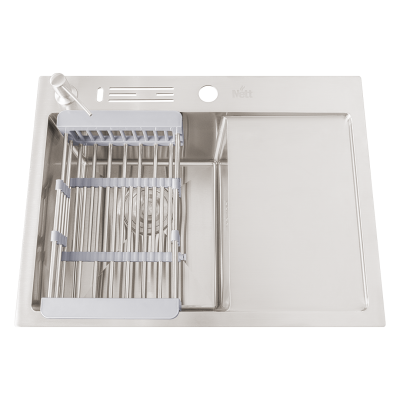 Накладна кухонна мийка з правим крилом Nett NS-6045(R)