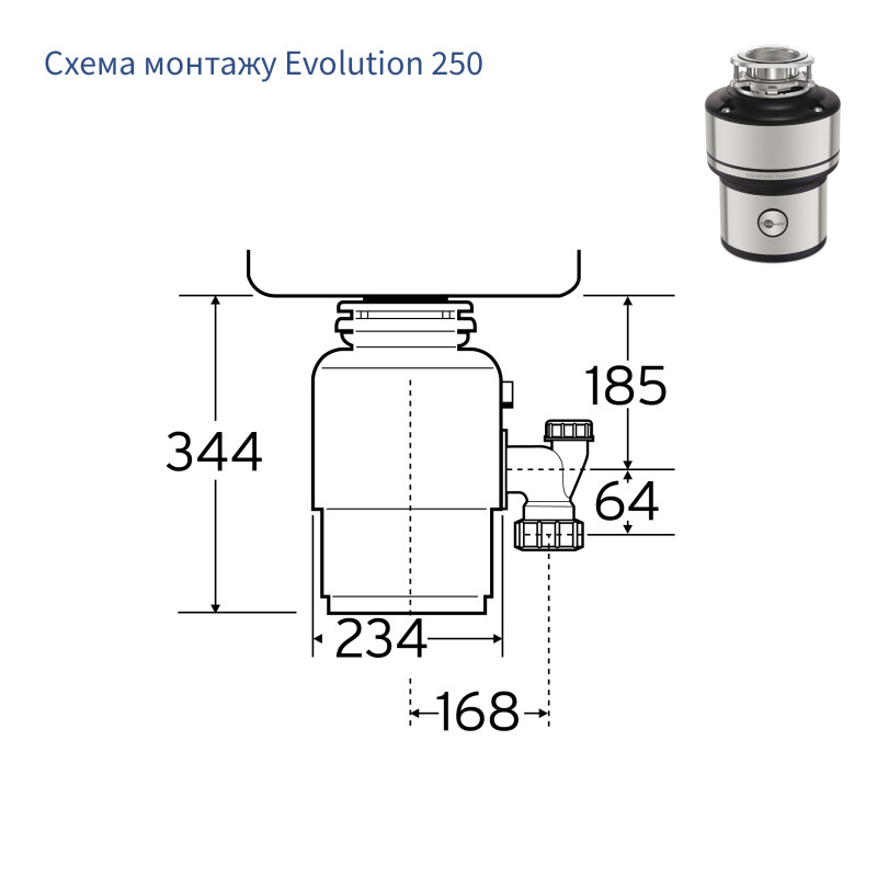 Подрібнювач харчових відходів In-Sink-Erator Model Evolution 250