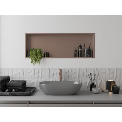 Полиця до ванної вбудована горизонтальна бронзова Nett YBr-92