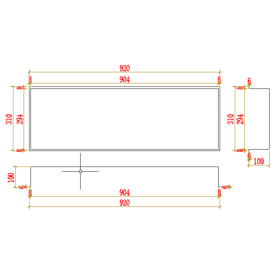 Полиця до ванної вбудована горизонтальна бронзова Nett YBr-92