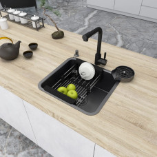 Комплект чорної кухонної мийки та змішувача з нержавіючої сталі NB-4643 Комплект чорної кухонної мийки та змішувача з нержавіючої сталі NB-4643