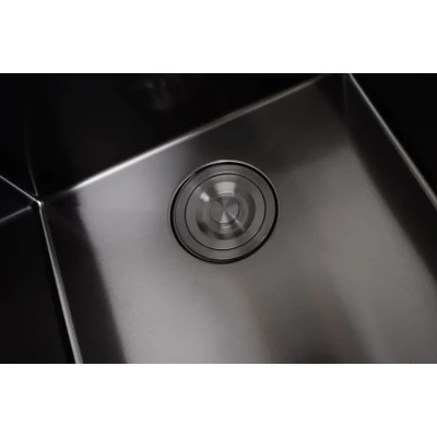 Чорна кухонна мийка з правим крилом нержавійка 1.5 мм Nett NB-7848(R)