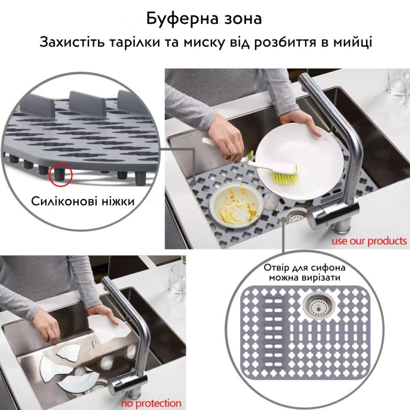 Силіконовий килимок в мийку термостійкий Nett SG-6433