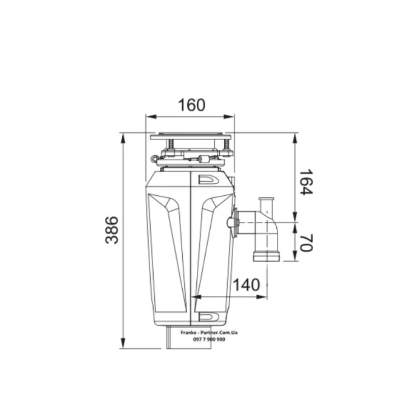 Подрібнювач харчових відходів Franke Elite Slimline SLIM 100