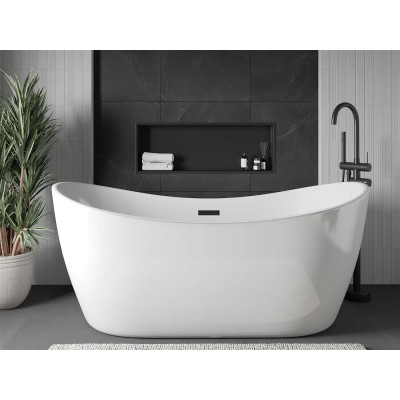 Уцінена полиця для ванної кімнати вбудована горизонтальна чорна Nett YB-92