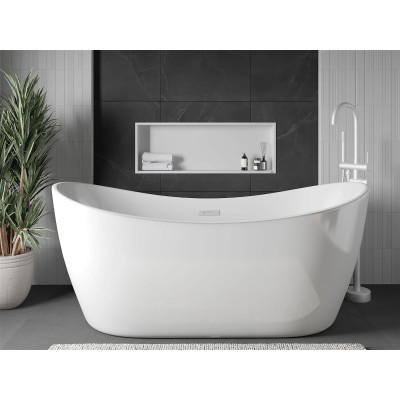 Уцінена полиця до ванної вбудована горизонтальна 70 см біла Nett YW-70