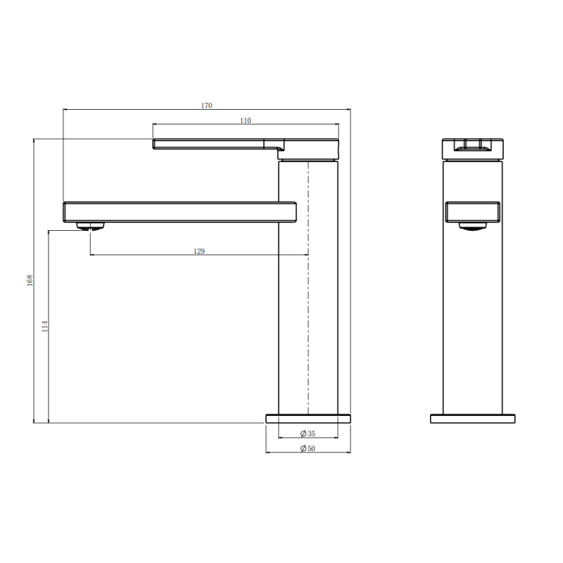 Змішувач з нержавіючої сталі на раковину Nett VS-22