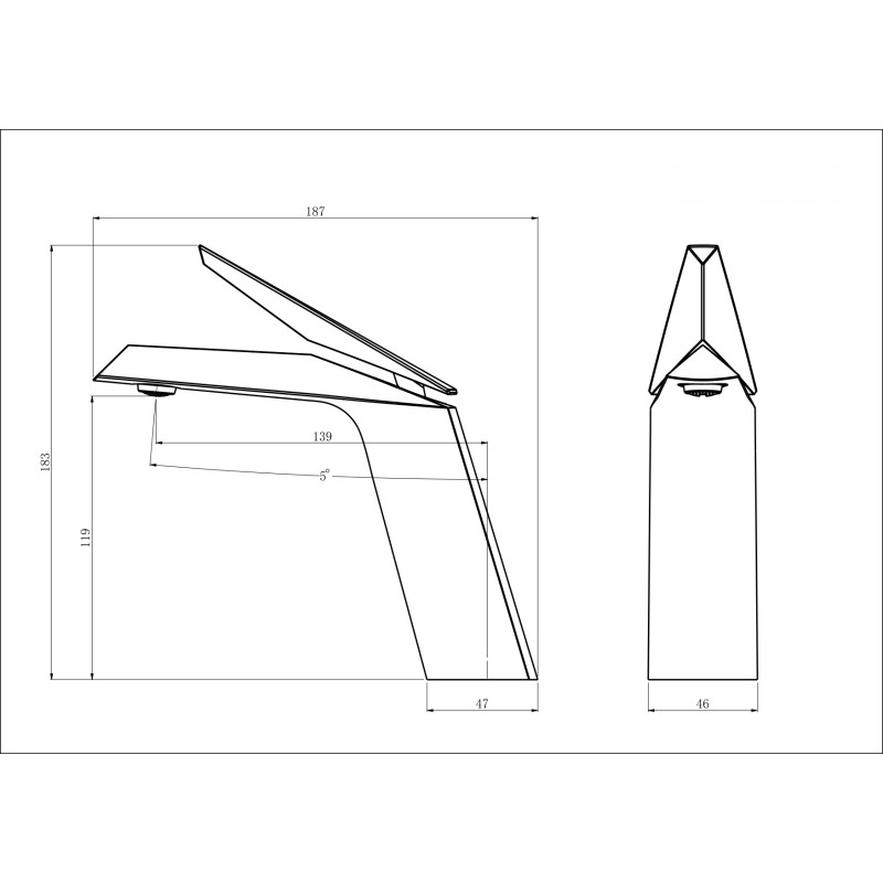 Графітовий дизайнерський кран у ванну кімнату Nett DGr-66