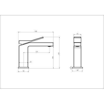 Графітовий змішувач на умивальник з латуні Nett UGr-51