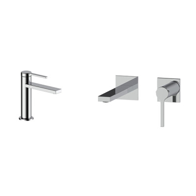 Комплект змішувачів хром на раковину з нержавіючої сталі Nett VH-22 + QH-22