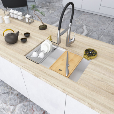 Кухонна мийка під стільницю білого кольору Nett NW-7042