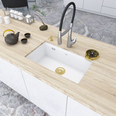 Кухонна мийка під стільницю білого кольору Nett NW-7042