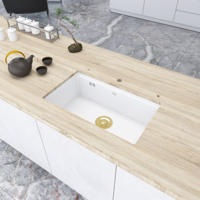 Мийка під стільницю біла з нержавіючої сталі 1.5 мм Nett NW-7042