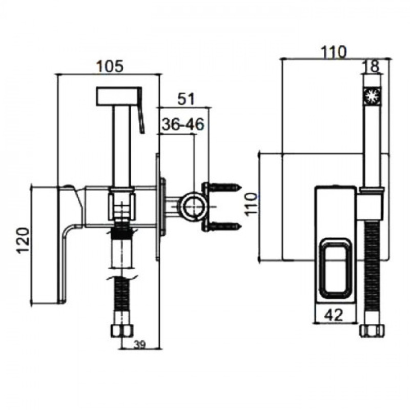 Вбудований гігієнічний душ GAPPO G7217-6