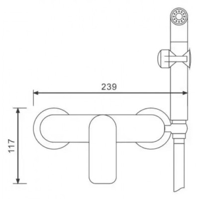 Змішувач для душу з гігієнічною лійкою GAPPO G2048-8, білий/хром