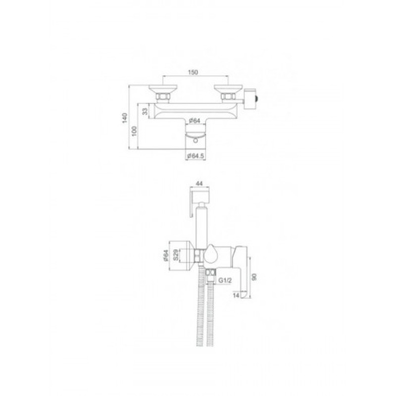 Змішувач для душу з гігієнічною лійкою GAPPO G2003-6