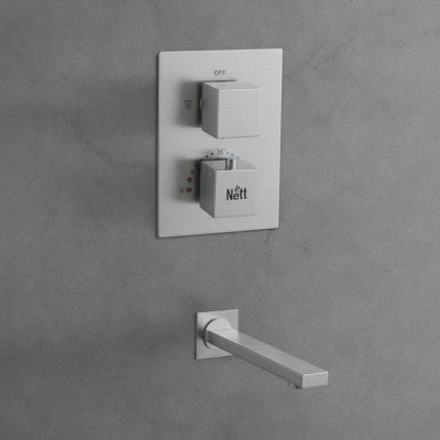 Душова система з термостатом прихованого монтажу та нижнім виливом Nett TSS-521
