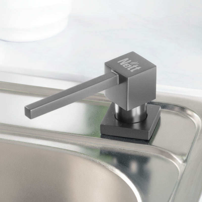 Дозатор для кухонної мийки графітовий врізний Nett DTGr-300 + трубка