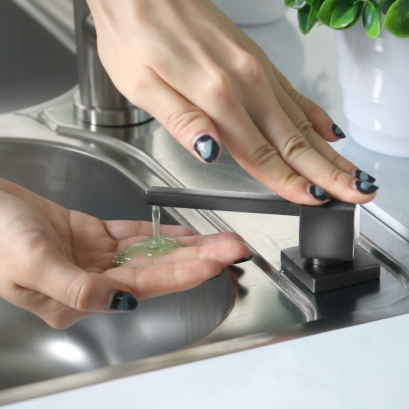 Дозатор для кухонної мийки графітовий врізний Nett DTGr-300 + трубка