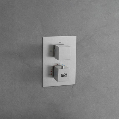 Душова система з термостатом прихованого монтажу нікель Nett TSS-473