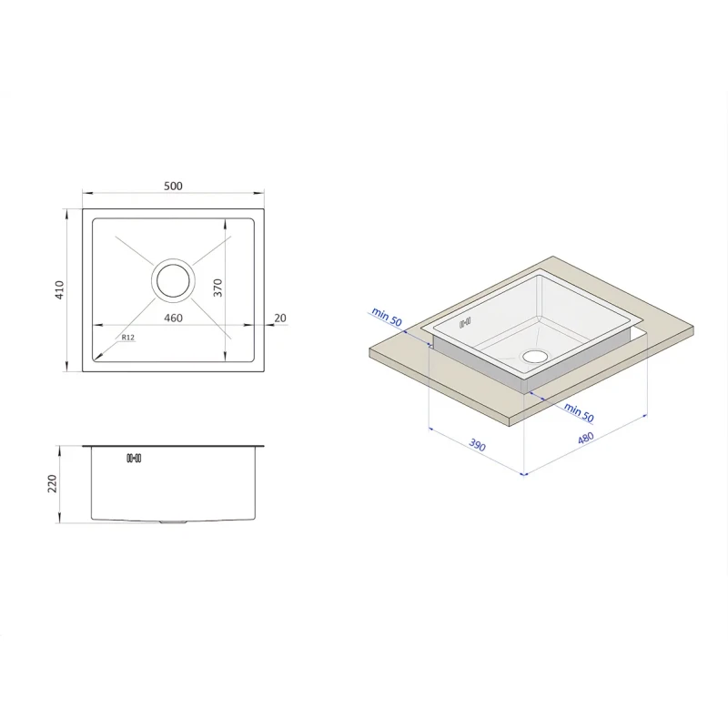 Кухонна мийка з покриттям HoneyComb (соти) Nett NSS-5041