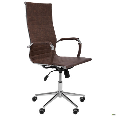 Крісло Slim HB Хром Tilt WAX Coffee
