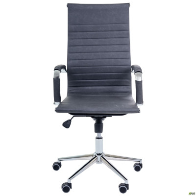 Крісло Slim HB Хром Tilt WAX Black Grey