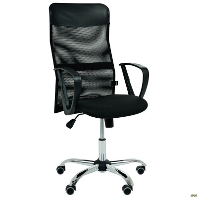 Кресло Ultra Хром/АМФ-7 сиденье Сетка бордовая/спинка Сетка черная, вставка Скаден черный