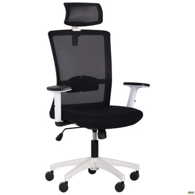 Крісло Uran White HR сидіння Сідней-19/спинка Сітка SL-00 чорна