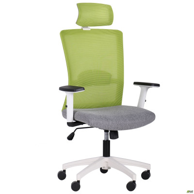 Крісло Uran White HR сидіння Сідней-20/спинка Сітка SL-06 салатова