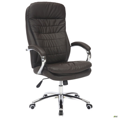 Кресло Valencia хром НВ, механизм Anyfix, кожзам коричневый