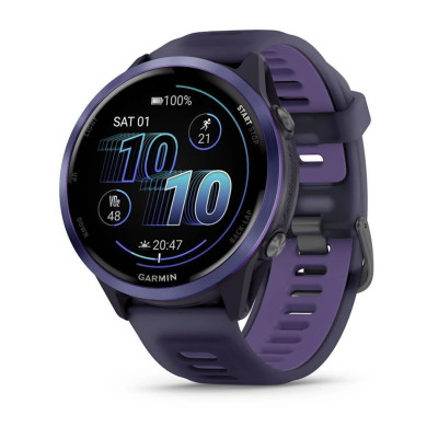 Смарт-годинник Garmin Forerunner 570 (47 мм), алюмінієвий безель індиго з ремінцем кольору пурпурний королівський/індиго