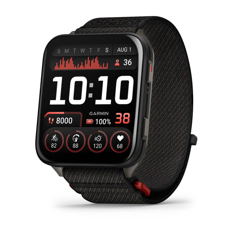 Смарт-годинник Garmin Venu X1 Black/Slate Titanium з чорним нейлоновим ремінцем