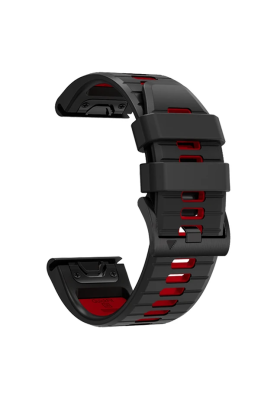 Ремінець Garmin epixPRO Fenix 8 7 Pro 22mm швидкознімний Чорно/Червоний копія