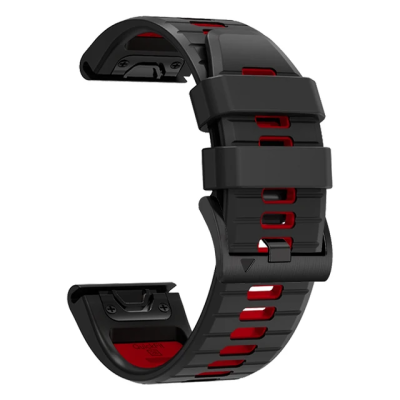 Ремінець Garmin epixPRO Fenix 8 7 Pro 22mm швидкознімний Чорно/Червоний копія