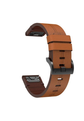 Шкіряний змінний ремінець для  Fenix 6x, коричневий, 26mm