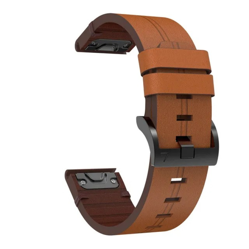 Шкіряний змінний ремінець для  Fenix 6x, коричневий, 26mm