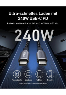 Кабель Anker Prime USB-C на USB-C Кабель (240W)