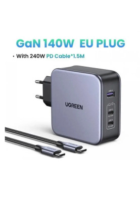 Мережевий зарядний пристрій UGREEN CD289 Nexode 140W Charger EU